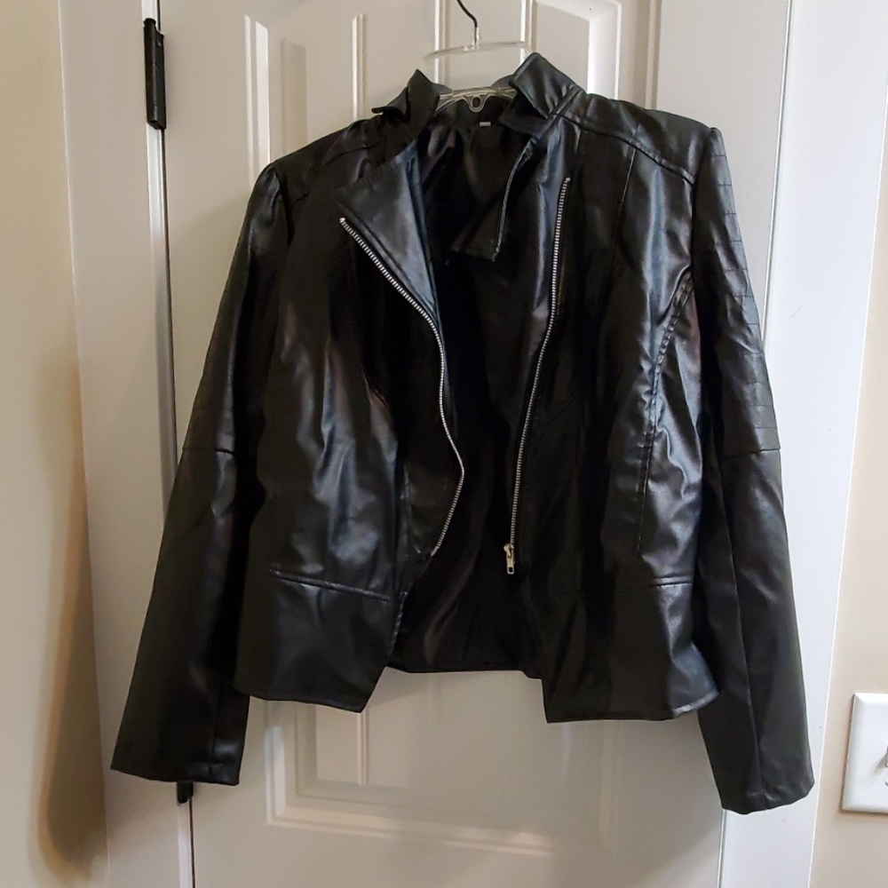 Black leather jacket